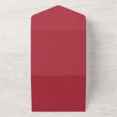 Rood Goud Glam Luipaard Print All In One Uitnodiging (Buitenkant)
