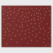 Rood Goud Glitter Glam Harten Cadeaupapier (Vlak)
