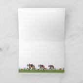 rood goud grijs damast Olifant Groet Opmerking Kaa Kaart (Binnen)