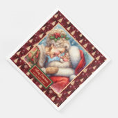 Rood Goud Groen Kerst Servetten Santa Paar (Hoek)