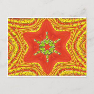 Rood Goud Groen Mandala Art Print Briefkaart