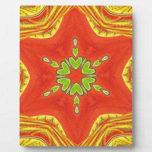 Rood Goud Groen Mandala Art Print Fotoplaat