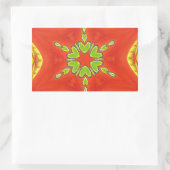 Rood Goud Groen Mandala Art Print Rechthoekige Sticker (Tas)