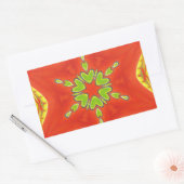Rood Goud Groen Mandala Art Print Rechthoekige Sticker (Envelop)