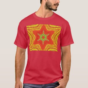 Rood Goud Groen Mandala Art Print T-shirt