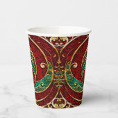 Rood Goud Groene Kerst Papier Bekers (Links)