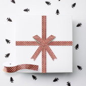 Rood & Goud Groovy Retro Patroon Kerstmis Lint