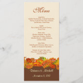Rood goud Herfstbladeren Wedding Menu Rack Kaart (Voorkant)