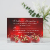 Rood Goud Holly Baubles Kerstfeest RSVP (Staand voorkant)