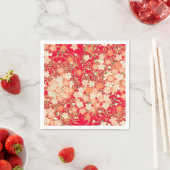 Rood Goud Japans Kimono Bloemen Decoupage Papier Servet (Insitu)