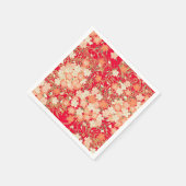 Rood Goud Japans Kimono Bloemen Decoupage Papier Servet (Hoek)