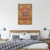 Rood Goud Kashan Tapijtkleed Perzisch Aziatisch Canvas Afdruk (Insitu (Slaapkamer))