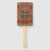 Rood Goud Kashan Tapijtkleed Perzisch Aziatisch Handwaaier (Achterkant)