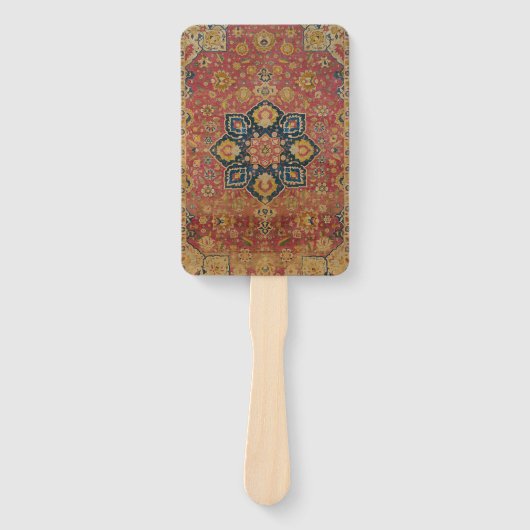 Rood Goud Kashan Tapijtkleed Perzisch Aziatisch Handwaaier (Voorkant)