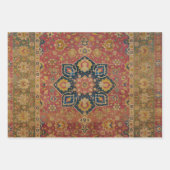 Rood Goud Kashan Tapijtkleed Perzisch Aziatisch Inpakpapier Vel (Voorkant)