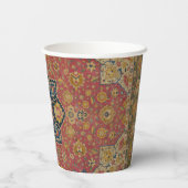 Rood Goud Kashan Tapijtkleed Perzisch Aziatisch Papieren Bekers (Achterkant)