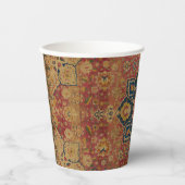 Rood Goud Kashan Tapijtkleed Perzisch Aziatisch Papieren Bekers (Voorkant)