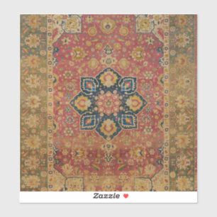 Rood Goud Kashan Tapijtkleed Perzisch Aziatisch Sticker