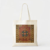 Rood Goud Kashan Tapijtkleed Perzisch Aziatisch Tote Bag (Voorkant)