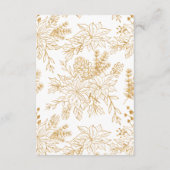 Rood Goud Kerst Bloemen Trouwdetails Informatiekaartje (Achterkant)