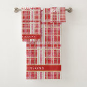 Rood Goud Kerst Plakken Patroon#2 ID1009 Bad Handdoek (Insitu)