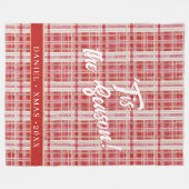 Rood Goud Kerst Plakken Patroon#2 ID1009 Fleece Deken (Voorkant (Horizontaal))