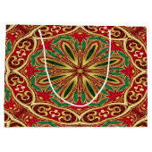 Rood Goud Kerstcadeau Tas Groot Cadeauzakje (Achterkant)