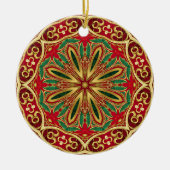 Rood Goud Kerstvakantie Ornament (Voorkant)