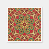 Rood Goud Kerstvakantie Servet (Voorkant)