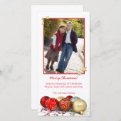 Rood & Goud Kerstversieringen Fotokaart Sjabloon (Voorkant / Achterkant)