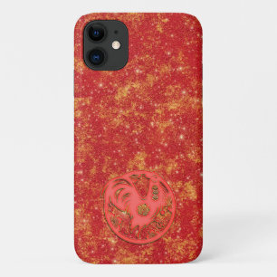 Rood Goud Maan Chinees Nieuwjaar Dierriem Haan iPhone 11 Hoesje