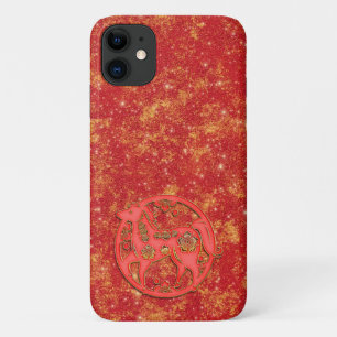 Rood Goud Maan Chinees Nieuwjaar Dierriem Paard iPhone 11 Hoesje