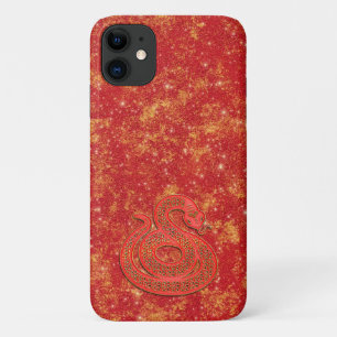 Rood Goud Maan Chinees Nieuwjaar Dierriem Slang iPhone 11 Hoesje