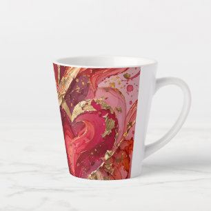 Rood & Goud Marmer ontwerp Latte Kopje Mok