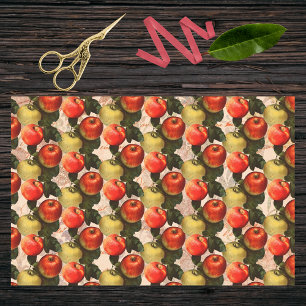 Rood Goud Oogst Apple Patroon - Leraar Gift Idee Tissuepapier