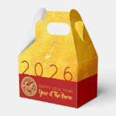 Rood Goud Paard Papercut 2026 PFBG Bedankdoosjes (Voorkant Zijde)