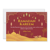 Rood & Goud Ramadan Mubarak Wenskaart
