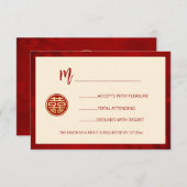 Rood Goud RSVP Chinese Huwelijk (Voorkant / Achterkant)