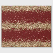 Rood Goud Sparkle Glitter Cadeaupapier (Vlak)