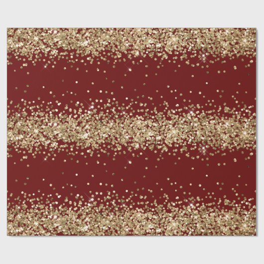 Rood Goud Sparkle Glitter Cadeaupapier (Vlak)