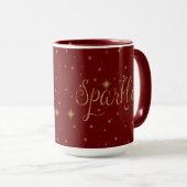 Rood Goud Sparkles Mok (Voorkant rechts)