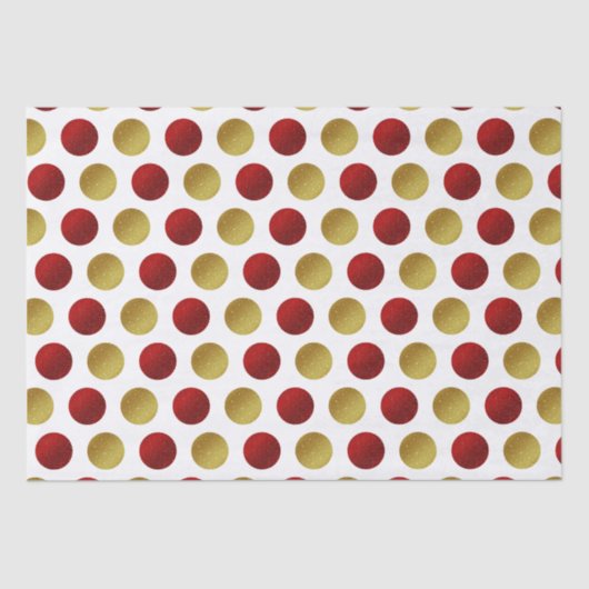 Rood Goud Sparkly Feestelijk Kerst Tissue Papier (Voorkant)