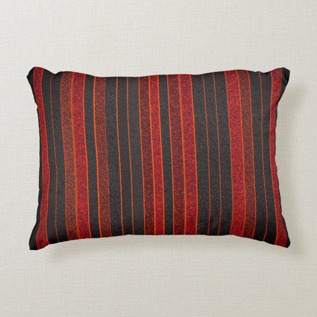 Rood Goud Stripey Accent Kussen (Voorkant)