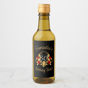 Rood & Goud Verjaardag Liquor Label Wijn Etiket