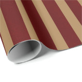 Rood & Goud Verticale Strepen Gestreept Patroon Fe Cadeaupapier (Rol Hoek)