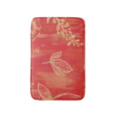 Rood Goud Waterverf Bloemen Badmat (Voorkant Verticaal)
