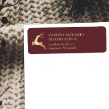 Rood & Goud Winter Rendier Vakantie Bedrijfstitel