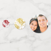 Rood Goud & Wit Bloesem Dubbel Geluk Chinees Confetti (Voorkanten)