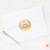 Rood goud zaken kerst ronde sticker (Envelop)