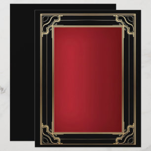 Rood Goud Zwart Art Deco Luxe Briefhoofd